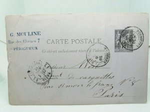 1881 Antique Vintage French Postcard Paris France