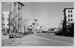 J81/ Tonopah Nevada RPPC Postcard c1950s Main St Stores Autos 224