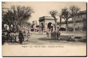 Old Postcard Army Avignon Allees of & # 39Oulle Exercises recruits