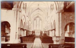 RPPC  BOXGROVE, SUSSEX  England  INTERIOR BOXGROVE CHURCH 1918 UK Postcard