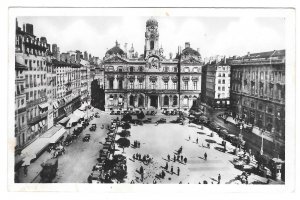 France Lyon Place de Terreaux Square Glossy phototypie X Goutagny Vntg Postcard