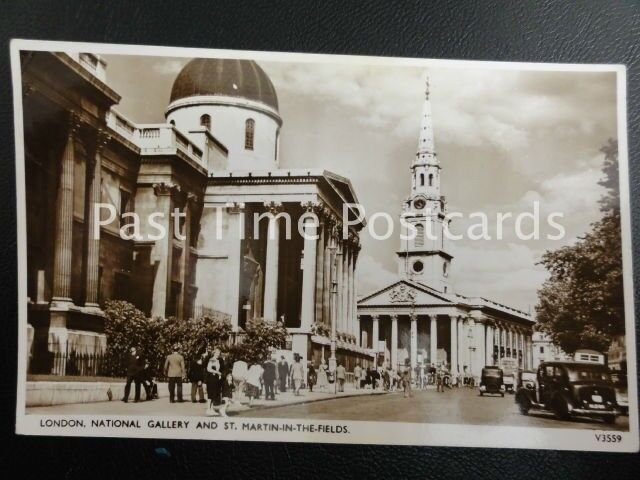 c1955 RP - National Gallery and St.Martin-in-the-Fields, LONDON