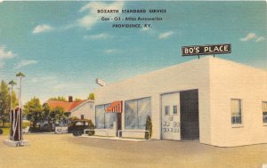 J2/ Providence Kentucky Postcard Linen Bozarth Standard Gas Station 130