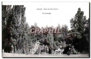 Paris Old Postcard Bois de Boulogne waterfall