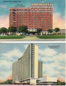 TX   DALLAS   HOTELS Jefferson & Statler Hilton  2 pcs