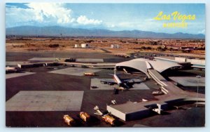 LAS VEGAS, Nevada NV ~ Aerial View NEW AIRPORT Airplanes c1950s Postcard