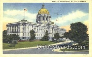 St Paul, Minnesota, MN State Capital USA 1952 light postal markings on front,...