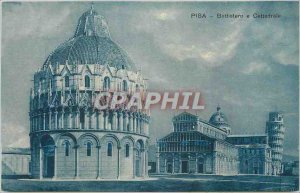 Postcard Old Pisa Battistero e Cattedrale