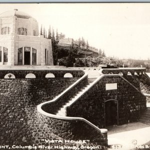 c1940s Corbett, Ore RPPC Crown Point Vista House Cross & Dimmitt Real Photo A199