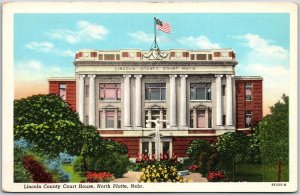 North Platte Nebraska NE, Lincoln County Court House Building, Vintage Postcard