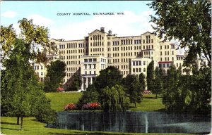 Milwaukee, WI Wisconsin  COUNTY HOSPITAL Medical Center ca1940's Linen Postcard