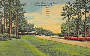 CAMP LEJEUNE NC~MARINE BASE-MAIN GATE-MARINE CORPS OFFICIAL PHOTOGRAPH POSTCARD