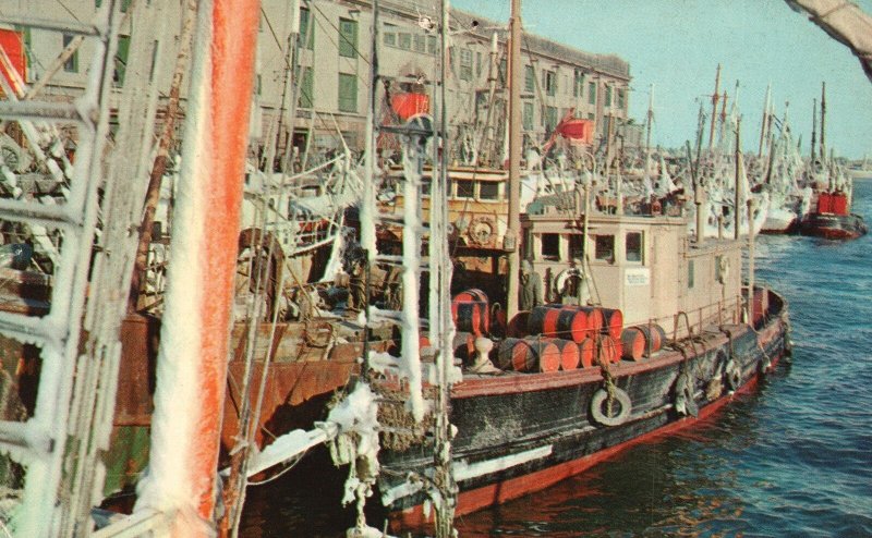 Vintage Postcard 1967 Fish Pier Winter Largest Fishing Port Boston Massachusetts