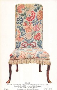 English Embroidered Chair Postcard from Victoria & Albert Museum