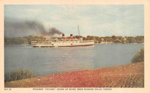 Canada  STEAMER SHIP CAYUGA Going Up River Near NIAGARA FALLS  Postcard