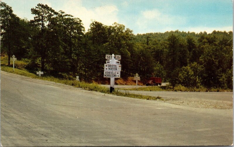 US Hwy 25E 58 Cumberland Gap TN Tennessee Postcard VTG UNP Mirro Vintage Unused  