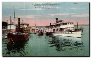 Old Postcard Mainz and the Rhine Ships