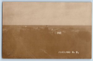 Portland North Dakota ND Postcard RPPC Photo Bird's Eye View 1907 Antique Posted