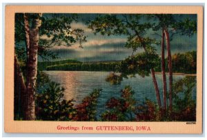 1948 Greetings From Guttenberg Iowa IA, Sea View Posted Vintage Postcard