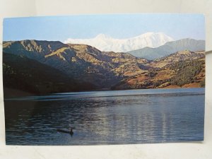 Sunset on Lake Begnas Pokhara Annapurna II Kaski Nepal Vintage Postcard