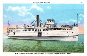 Postcard BOAT SCENE New Bedford Massachusetts MA AQ7694