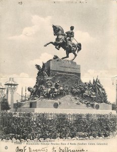 Italy Torino Principe Amadeo Duke of Aosta equestrian monument double postcard