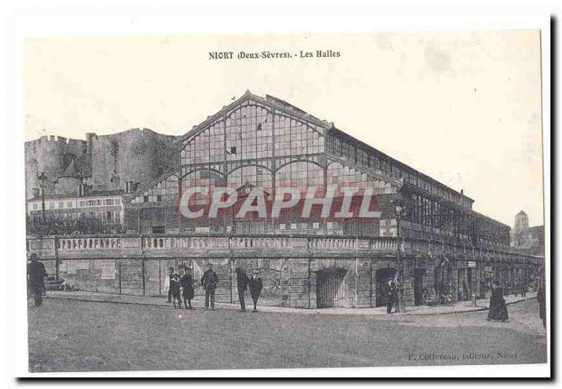 Niort Old Postcard Les Halles (reproduction)