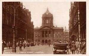 uk32943 town hall and castle street liverpool real photo  uk