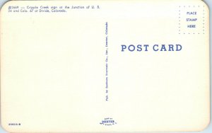 1950s Yonder Lies Cripple Creek Cripple Creek, Colorado Postcard