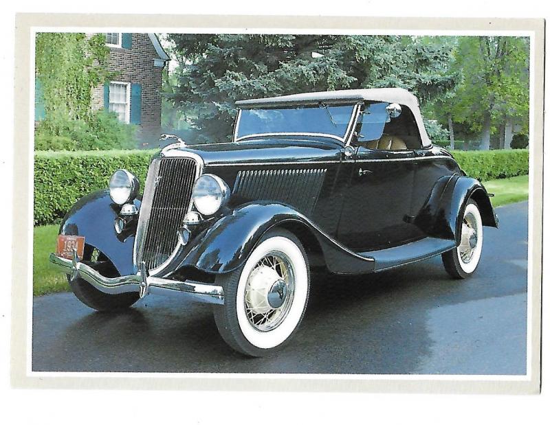 1934 Ford V-8 Deluxe Roadster  Towe Ford Car Museum Card  4 by 6