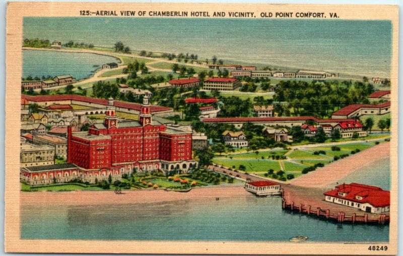 Aerial View of Chamberlin Hotel and Vicinity, Old Point Comfort, Virginia 