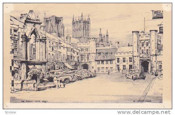 AS: The Market Place in Wells, Sommerset, England, United Kingdom, PU-1959