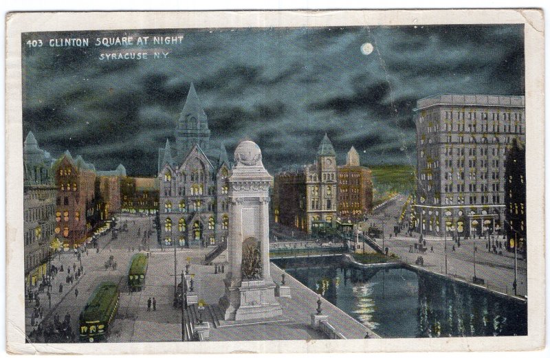 Syracuse, N.Y., Clinton Square At Night