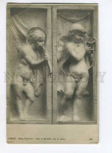 3010622 Two NUDE Winged ANGELS w/ Harp & Pipe Vintage PC