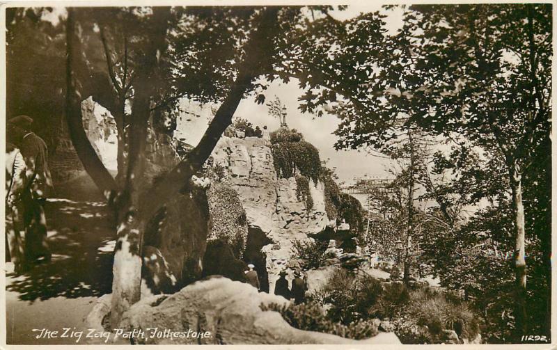 Real photo postcard Zig Zag Path Folkestone