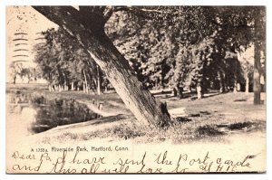 1906 Riverside Park, Landscape, Hartford, CT Postcard