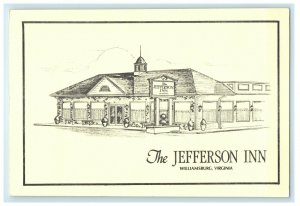 1956 The Jefferson Inn, Williamsburg Virginia Unposted Advertising Postcard 