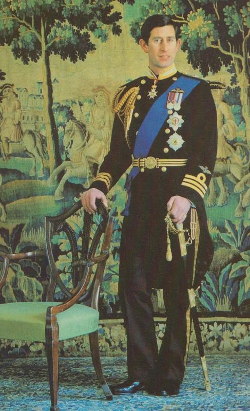 Prince Charles Formal Study Lord Snowdon Military Uniform Royal Postcard