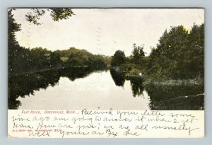 Greenville MI-Michigan, Flat River, Vintage c1908 Postcard