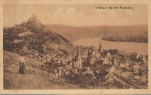 Germany Braubach mit der Marksburg Vintage Postcard 07.99