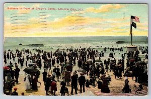 Bathers In Front Of Brady's Baths Atlantic City New Jersey Antique 1911 Postcard