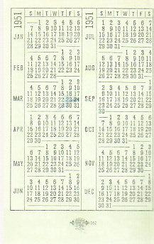 Pocket Calendar 1951 Ohio Finance Credit Card