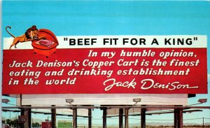 1950s Jack Denison's Copper Cart Restaurant Las Vegas Nevada Postcard