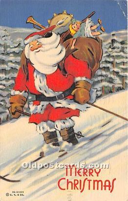 Santa Claus Christmas 1940 crease right top corner