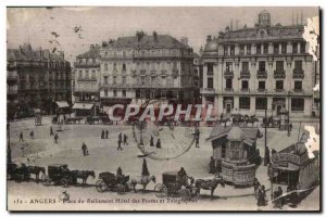 Postcard Old Square Rally Angers Hotel Post and Telegraphs