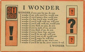 Arts Crafts I Wonder Poem artist impression C-1910 Postcard 21-3691