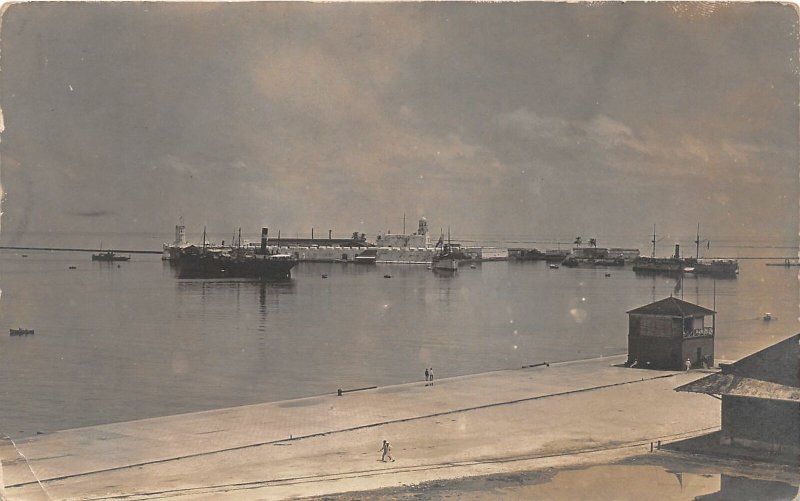 G62/ Foreign RPPC Postcard Mexico Mexican Revolution? Ships Dock 1