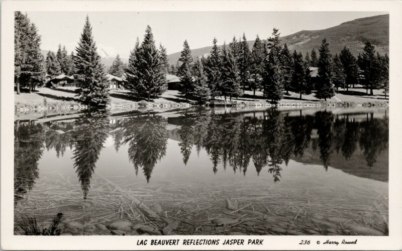 Lac Beauvert Reflection Jasper Park Alberta Harry Rowed 236 Unused Postcard G10