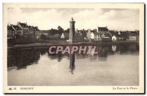 Old Postcard Roscoff Port and the Lighthouse
