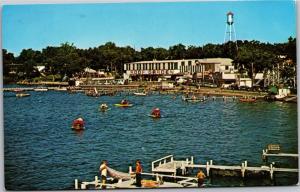 Arnolds Park Iowa Amusement Park Lake Roof Garden Pedal Boats c1971 Postcard J20